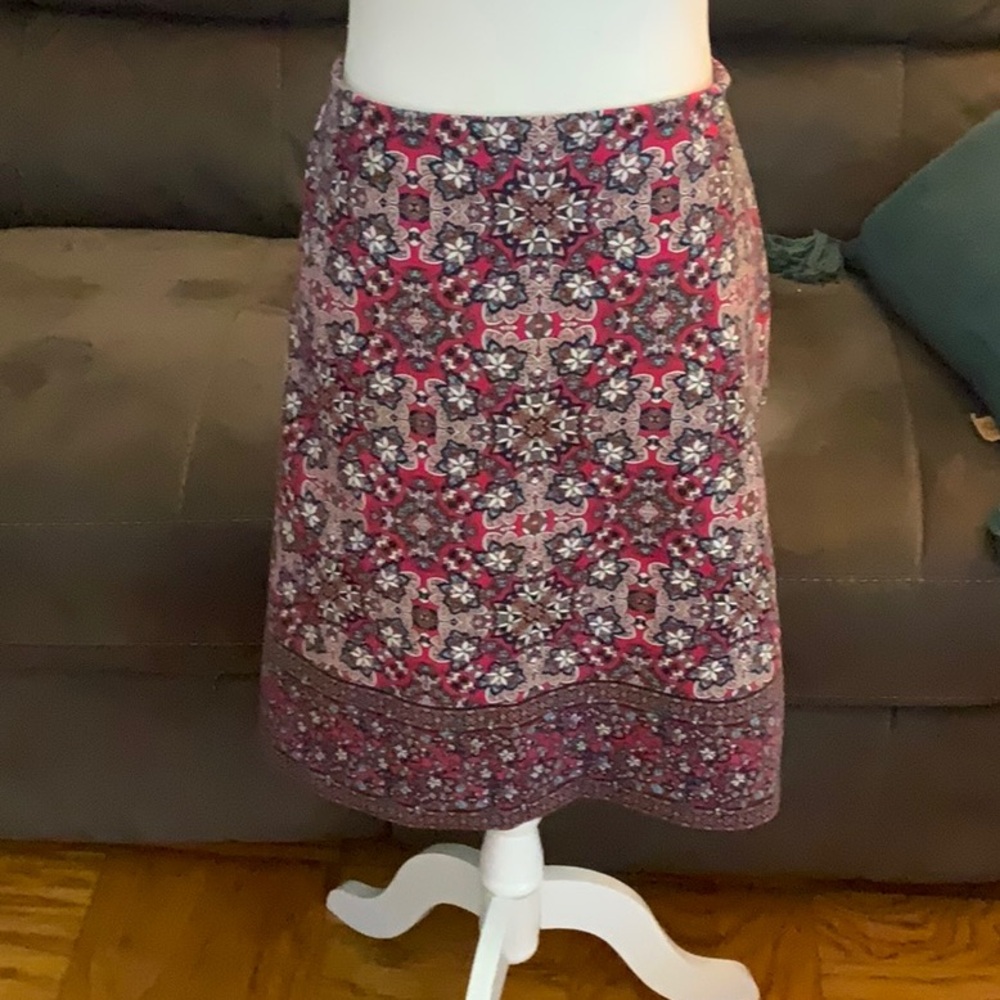 Talbots Multicolor Floral Pattern Skirt